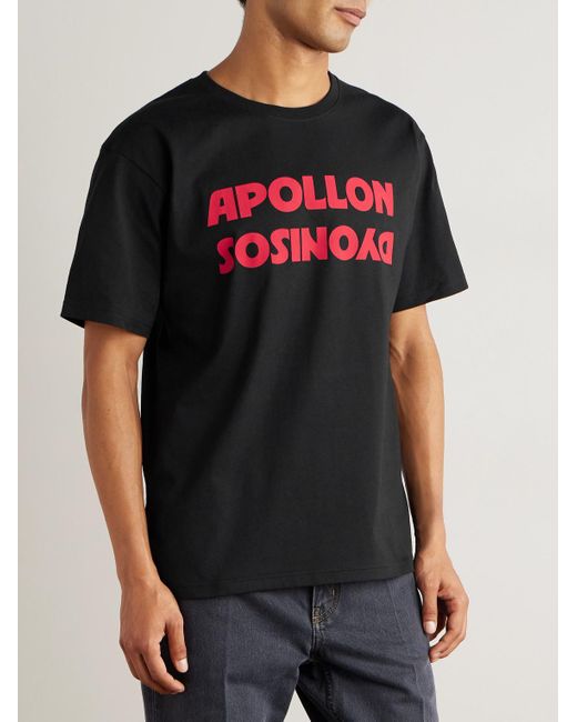 Valentino Garavani Black Printed Cotton-jersey T-shirt for men