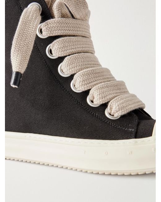 Rick Owens Black Jumbolace Denim Sneakers for men