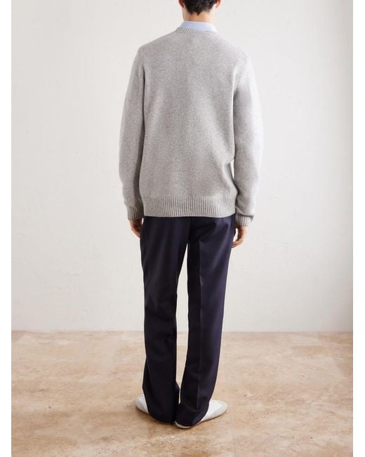 Hartford White Wool Sweater for men