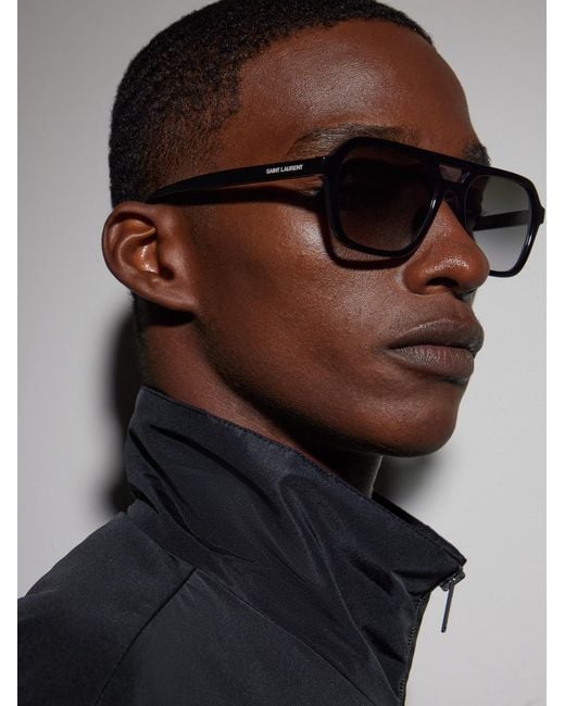 Saint Laurent Black Aviator-Style Acetate Sunglasses for men