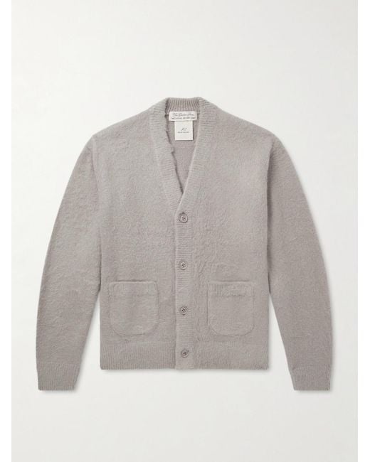 Remi Relief Gray Brushed-Knit Cardigan for men