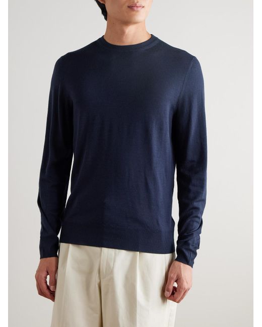 Canali Blue Wool Sweater for men