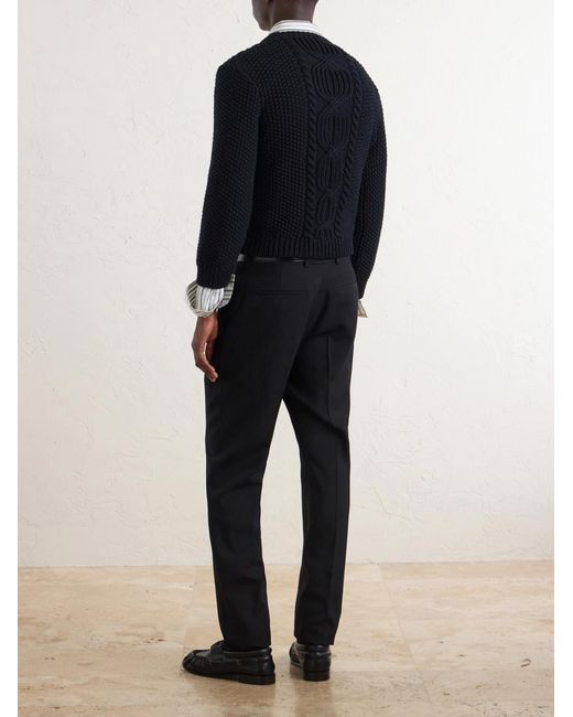 Saint Laurent Blue Knitted Wool Sweater for men