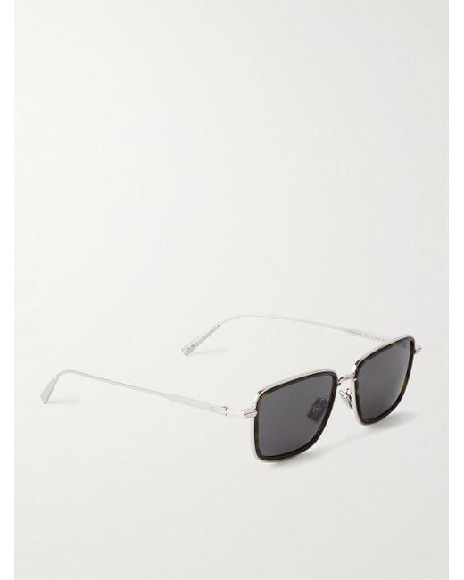 Dior Gray Diorblacksuit S9u Silver-tone And Tortoiseshell Acetate D-frame Sunglasses for men