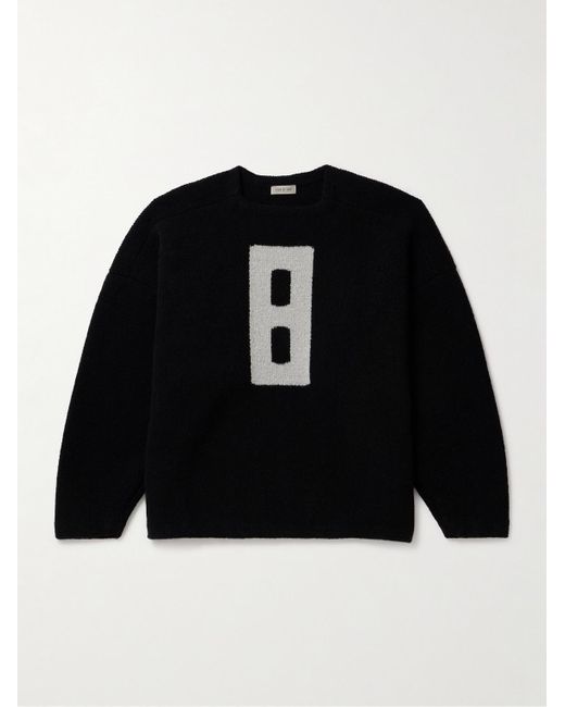 Fear Of God Black Oversized Intarsia-knit Virgin Wool-blend Bouclé Sweater for men