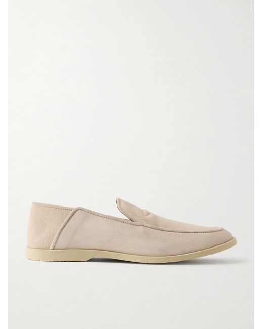 George Cleverley Natural Mayfair Ii Collapsible-heel Suede Loafers for men