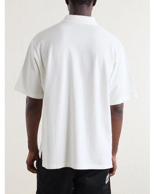 Human Made White Logo-Detailed Cotton-Piqué Polo Shirt for men