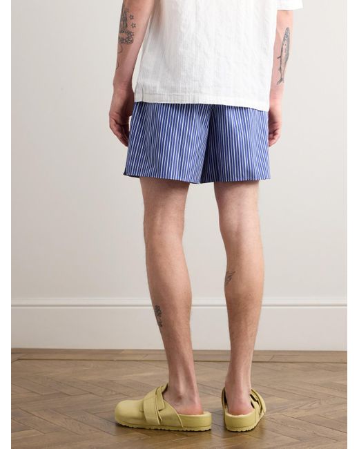 Frankie Shop Blue Striped Cotton-poplin Boxer Shorts for men