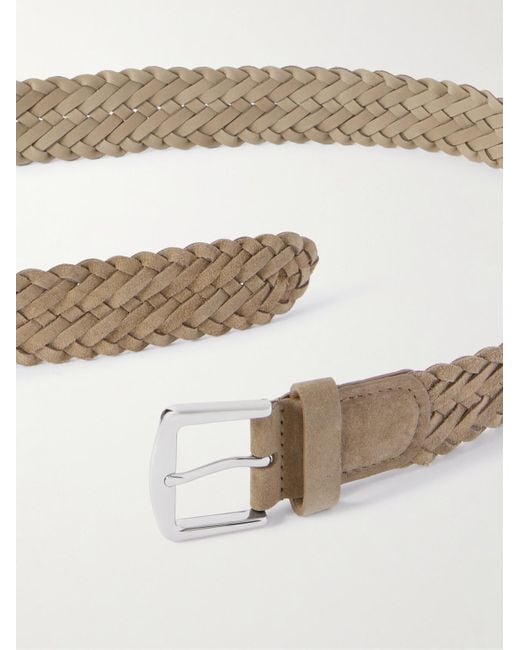 Loro Piana Brown 4Cm Woven Suede Belt for men