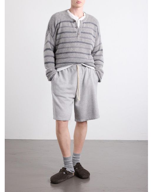 The Elder Statesman Gray Nimbus Striped Cashmere Sweater for men