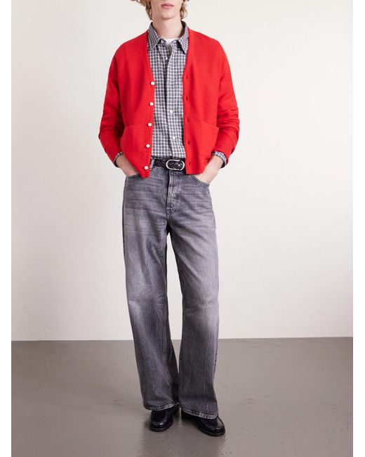 Visvim Red Selmer Wool Cardigan for men