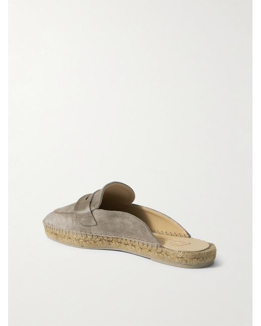 Castaner Gray Nando Suede Backless Espadrilles for men