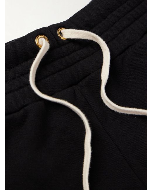 Les Tien Black Straight-leg Garment-dyed Cotton-jersey Drawstring Shorts for men