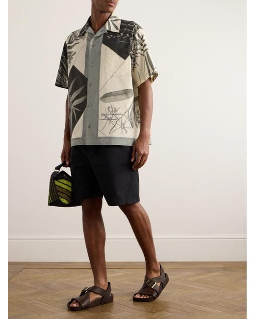 Loewe Green Paula's Ibiza Convertible-collar Floral-print Cotton And Silk-blend Shirt for men