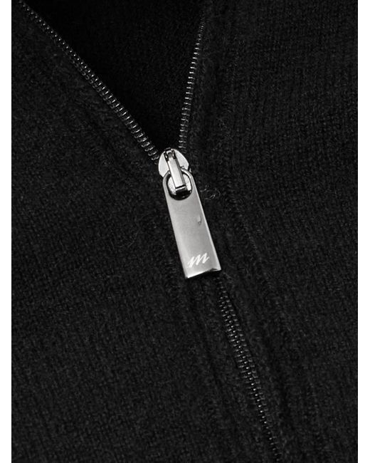 Massimo Alba Black Lima Cashmere Half-Zip Sweater for men
