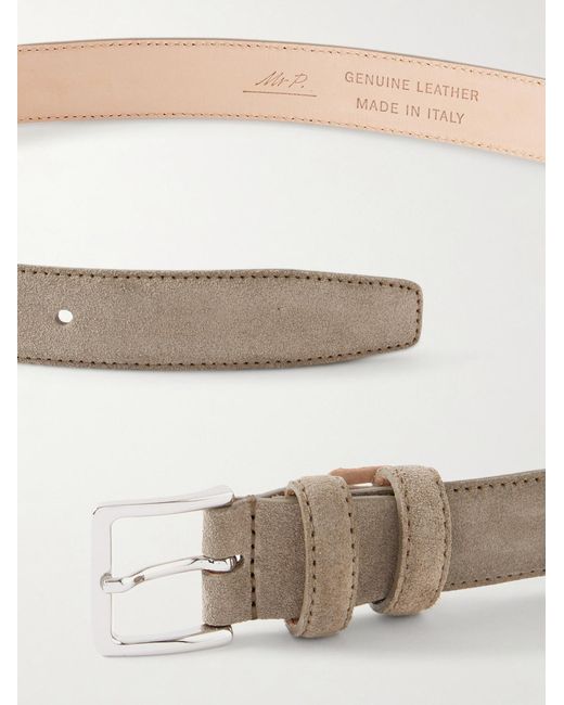 Mr P. Natural 3cm Suede Belt for men