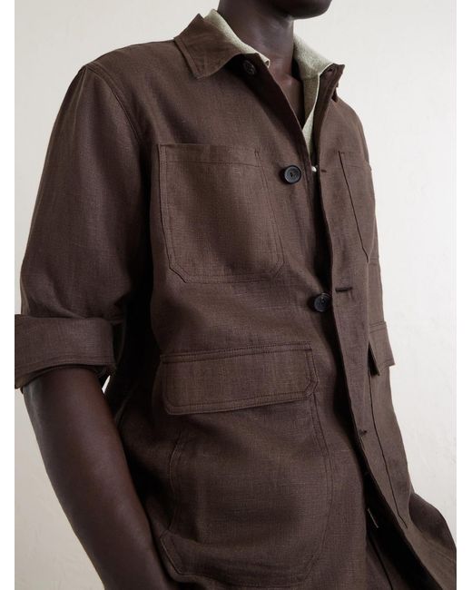 Mr P. Brown Linen Overshirt for men