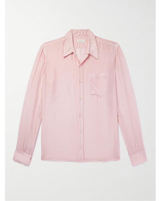 Dries Van Noten Pink Corbino Silk Shirt for men