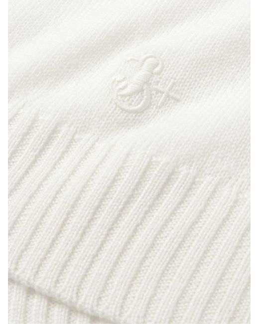 Jil Sander White Logo-embroidered Wool Sweater for men