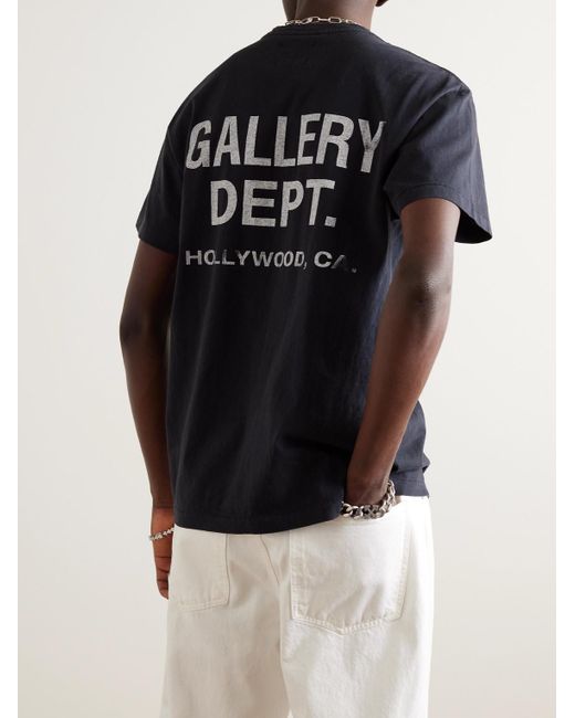 GALLERY DEPT. Black Vintage Souvenir Logo-Print Cotton-Jersey T-Shirt for men