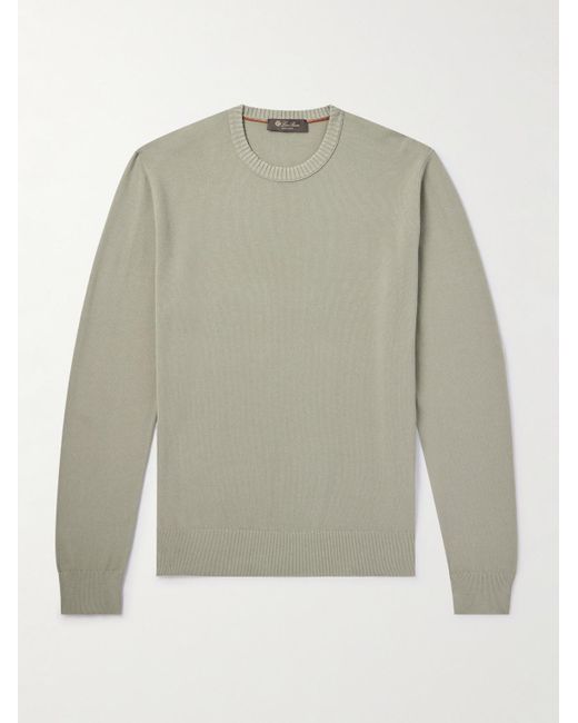 Loro Piana Green Cotton And Silk-blend Piqué Sweater for men