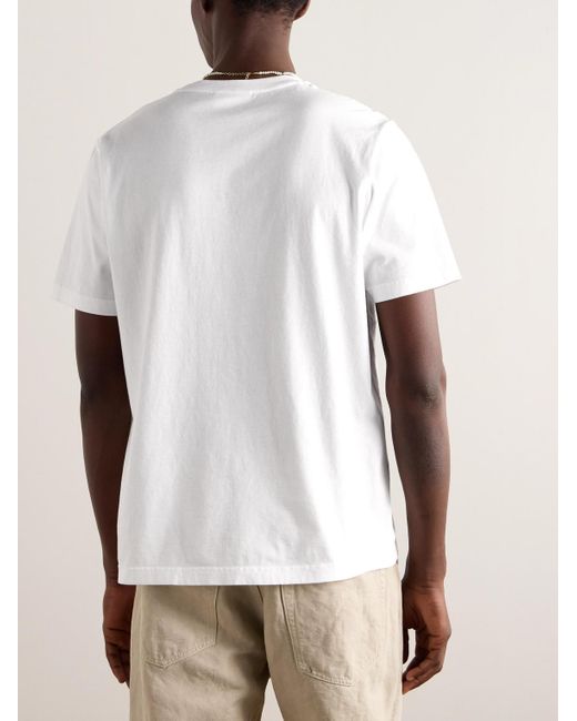 Maison Kitsuné T-Shirt aus Baumwoll-Jersey mit Logoapplikation in White für Herren