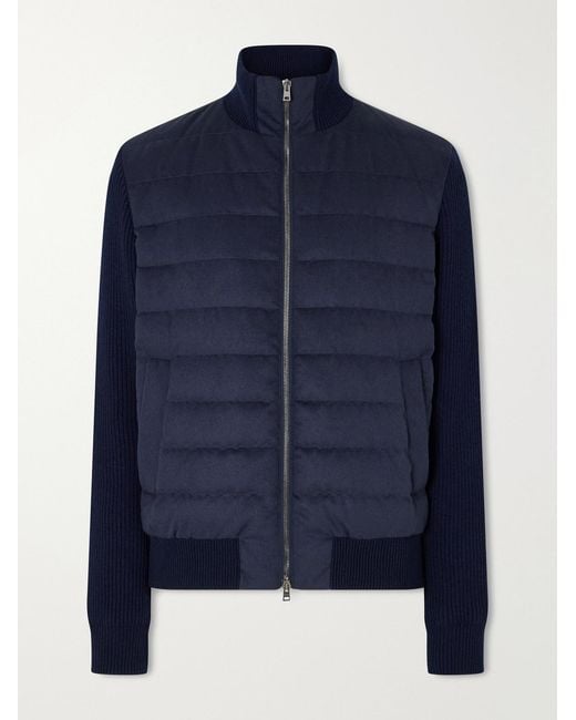 Herno Blue Quilted Twill Down Jacket for men