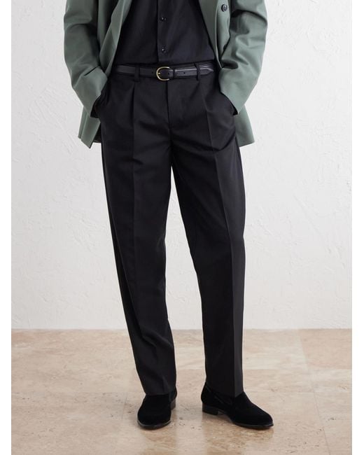 Mr P. Black Velvet Loafers for men