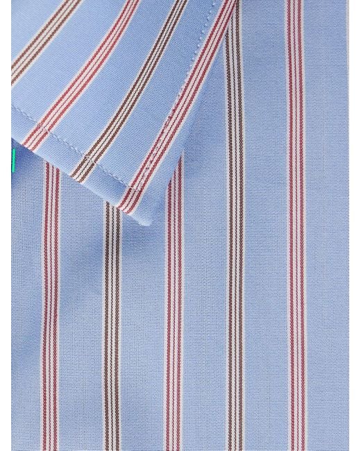 Charvet Blue Striped Cotton-Poplin Shirt for men