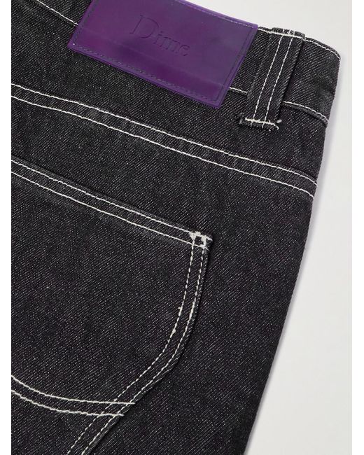 Dime Black Straight-leg Logo-embroidered Jeans for men