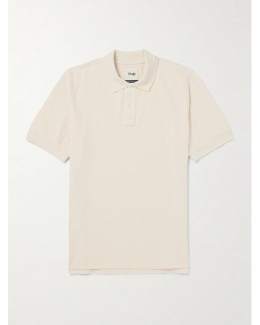 Drake's Natural Cotton-Piqué Polo Shirt for men