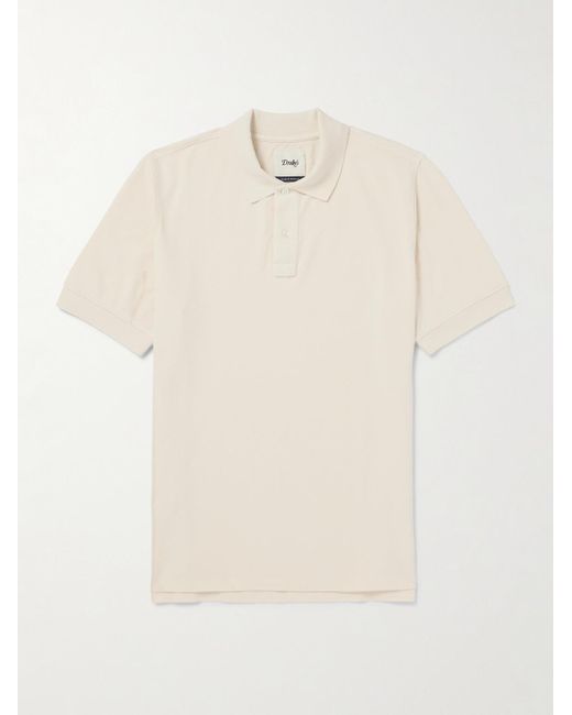 Drake's Natural Cotton-piqué Polo Shirt for men