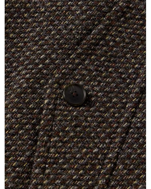 Auralee Gray Wool, Alpaca And Silk-Blend Tweed Bomber Jacket for men