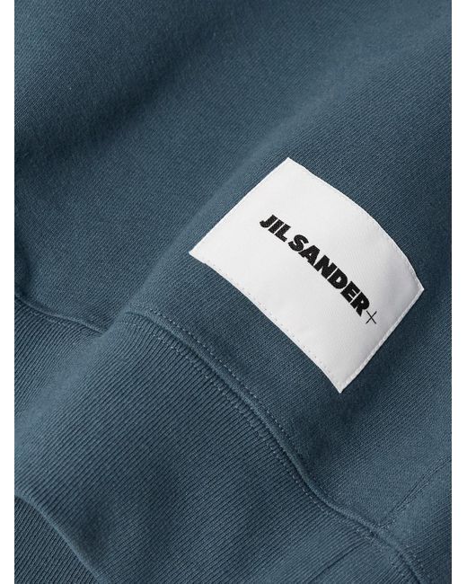 Felpa in jersey di cotone con logo applicato di Jil Sander in Blue da Uomo