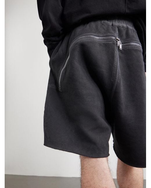 Rick Owens Blue Straight-Leg Cotton-Jersey Drawstring Shorts for men