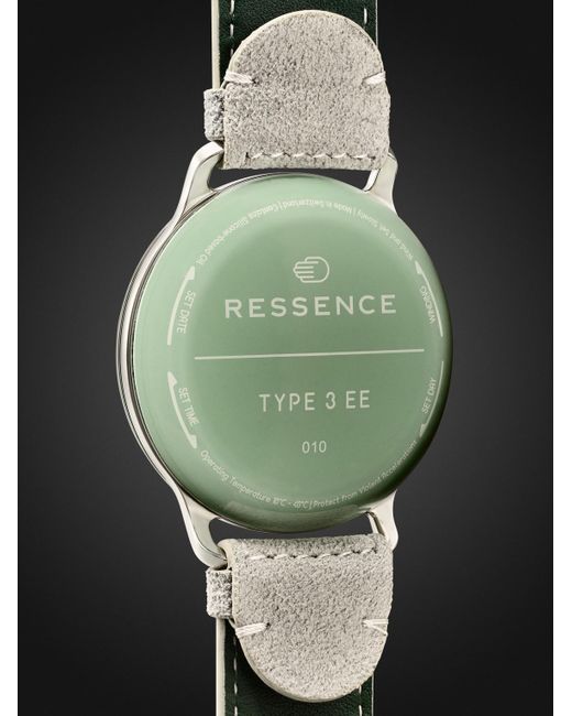 Ressence Green Type 3 Automatic 44mm Titanium And Alcantara Watch for men