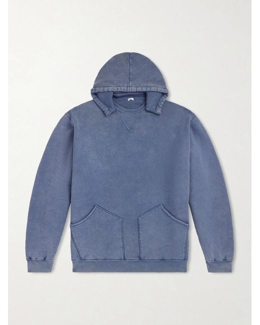 A.PRESSE Blue Vintage Cotton-jersey Hoodie for men
