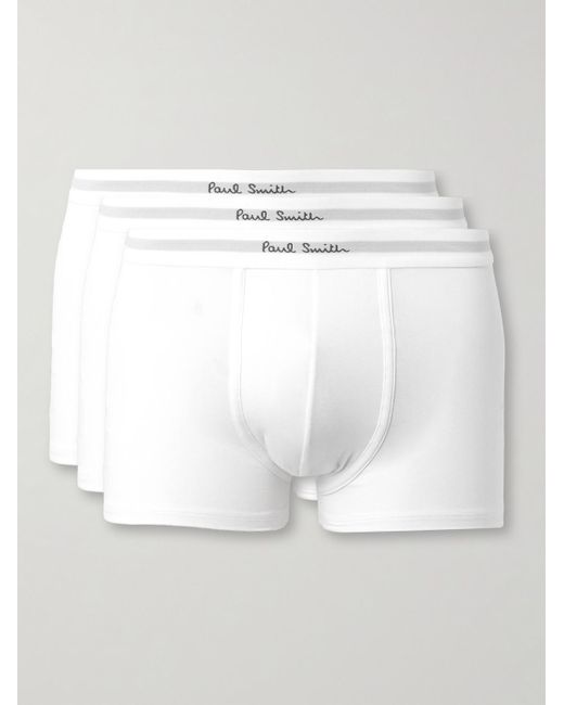 Paul Smith White Three-pack Stretch Cotton-jersey Boxer Briefs for men