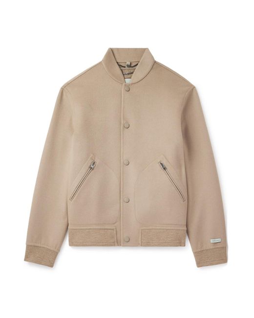 Canali Natural Layered Wool And Cashmere-blend Bomber Jacket for men