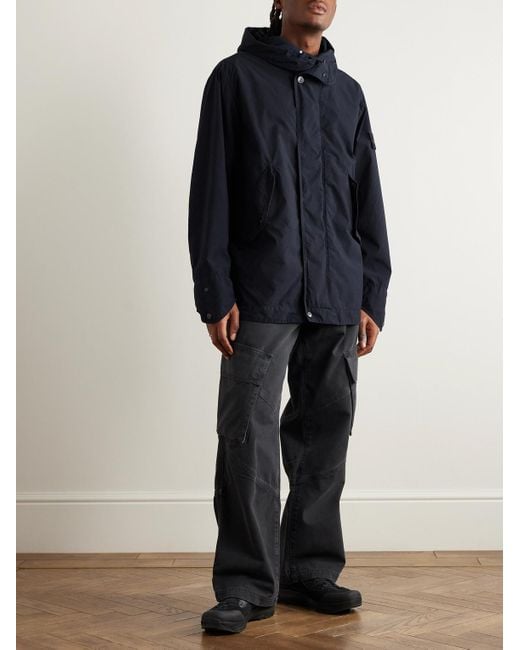 Stone Island Blue Logo-Appliquéd Shell Parka for men