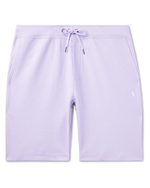 Polo Ralph Lauren Purple Straight-leg Logo-embroidered Cotton-blend Jersey Drawstring Shorts for men