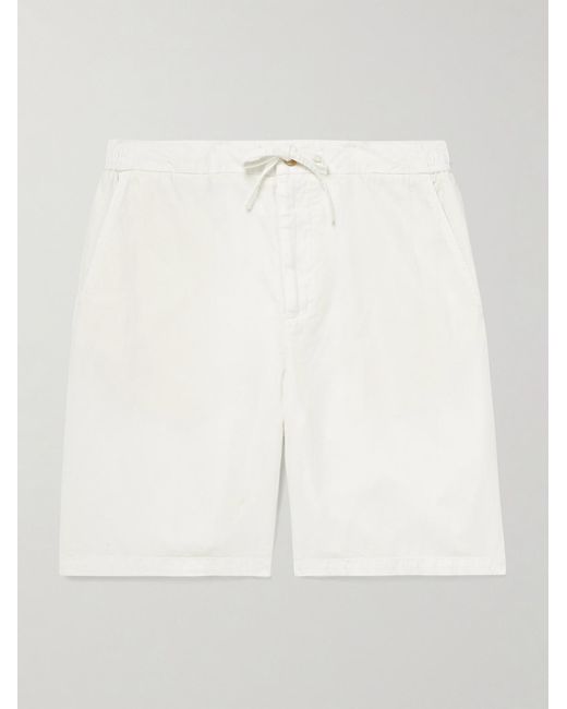Frescobol Carioca White Sergio Straight-Leg Cotton-Blend Drawstring Shorts for men