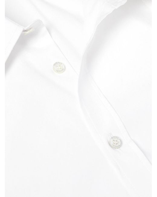 McQueen White Slim-Fit Harness-Detailed Stretch-Cotton Shirt for men