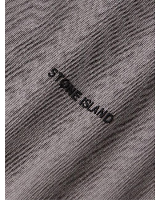 Stone Island T-Shirt aus Baumwoll-Jersey in Stückfärbung mit Logostickerei in Gray für Herren