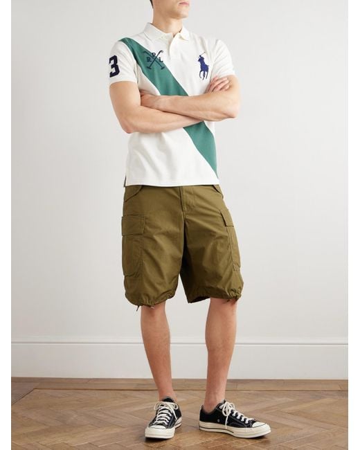 Polo Ralph Lauren Green Slim-Fit Logo-Embroidered Striped Cotton-Piqué Polo Shirt for men