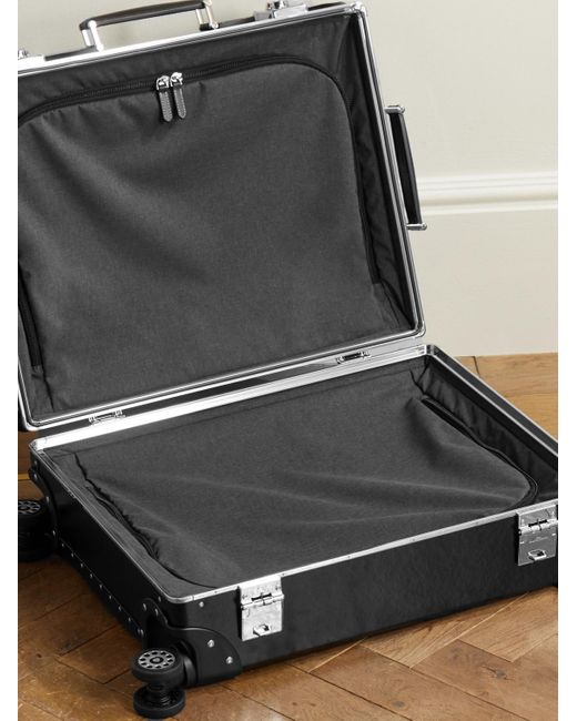 Globe-Trotter Black Metropolis Leather-trimmed Carry-on Suitcase for men