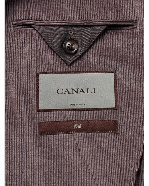 Canali Brown Kei Slim-Fit Cotton-Blend Corduroy Suit Jacket for men