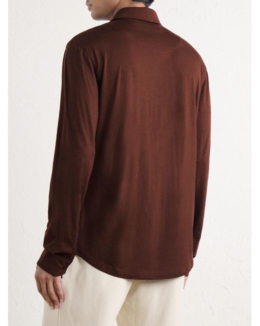 Orlebar Brown Red Sebastian Wool-jersey Polo Shirt for men