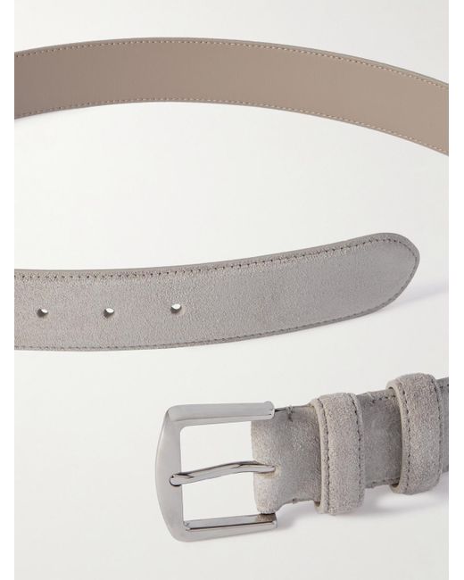 Loro Piana Gray 3.5Cm Suede Belt for men