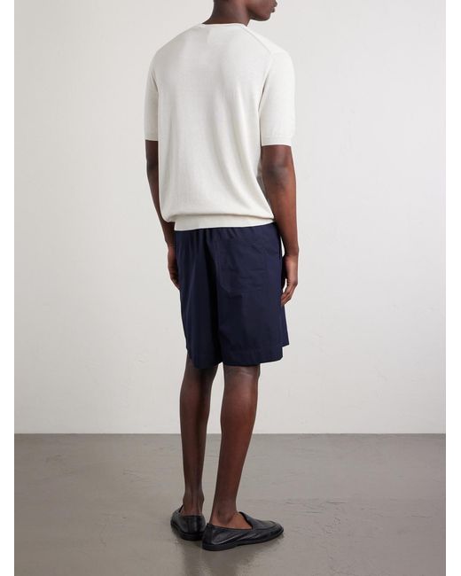 Slowear Blue Cotton-Ripstop Shorts for men